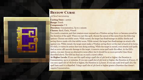 Bestow curse 5e wikidot